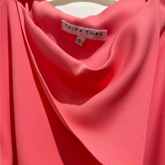 ✨ Trina Turk ✨ Ellyson Asymmetrical Neckline Side Ruffle Shift Dress - Picture 4 of 4